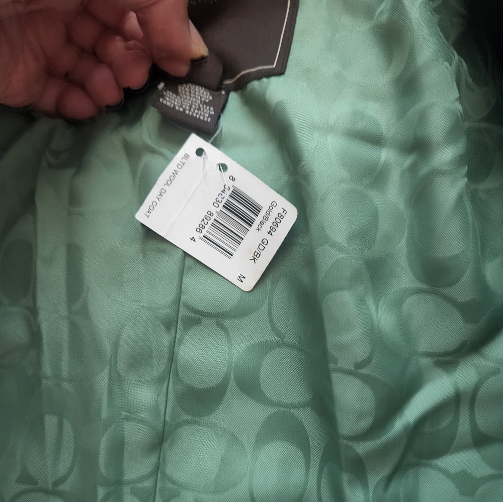 Coach Black Trench Coat with Gold Buttons - Picture 11 of 11